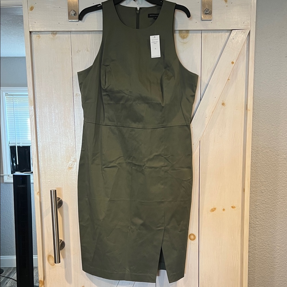 Banana republic Olive Green Sleeveless Dress NWT